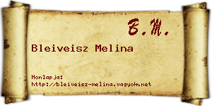 Bleiveisz Melina névjegykártya